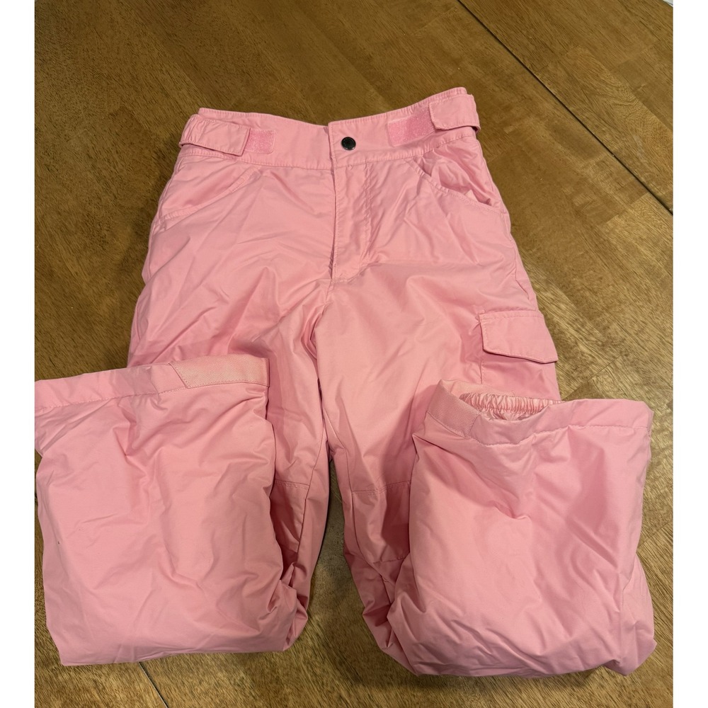 Columbia Girls Snow Pants Size Small 7/8 Pink Waterproof Insulated Ski Board